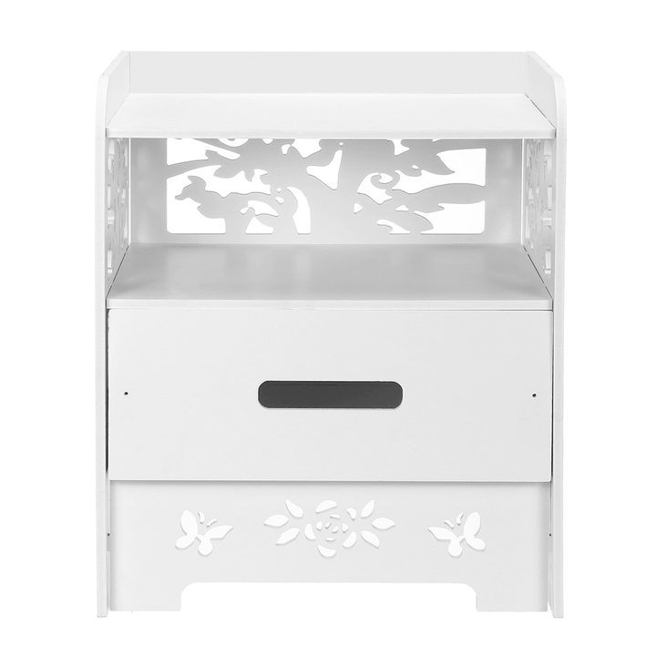 Bedroom Nightstand End Side Bedside Table Storage Cabinet Drawer White