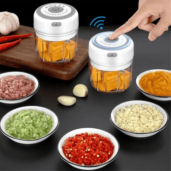 Mini Electric Garlic Chopper Food Chopper Portable Small Food Processor Pepper Garlic Chili Vegetable Nuts Mincer Grinder for Kitchen Tool