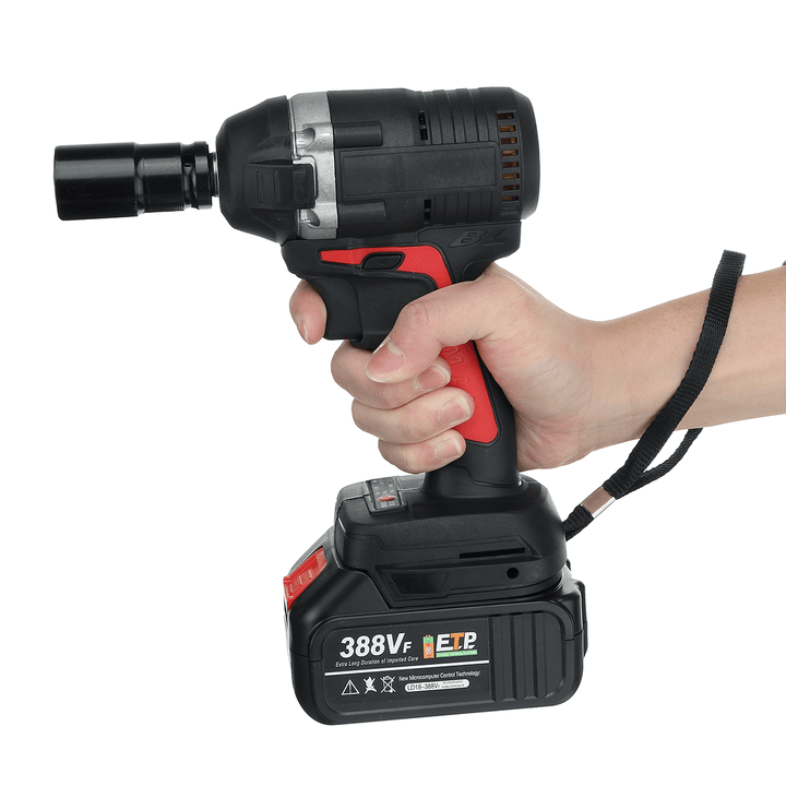 388V 630NM Brushless Cordless Electric Impact Wrench Rattle Nut Guns W/ Battery