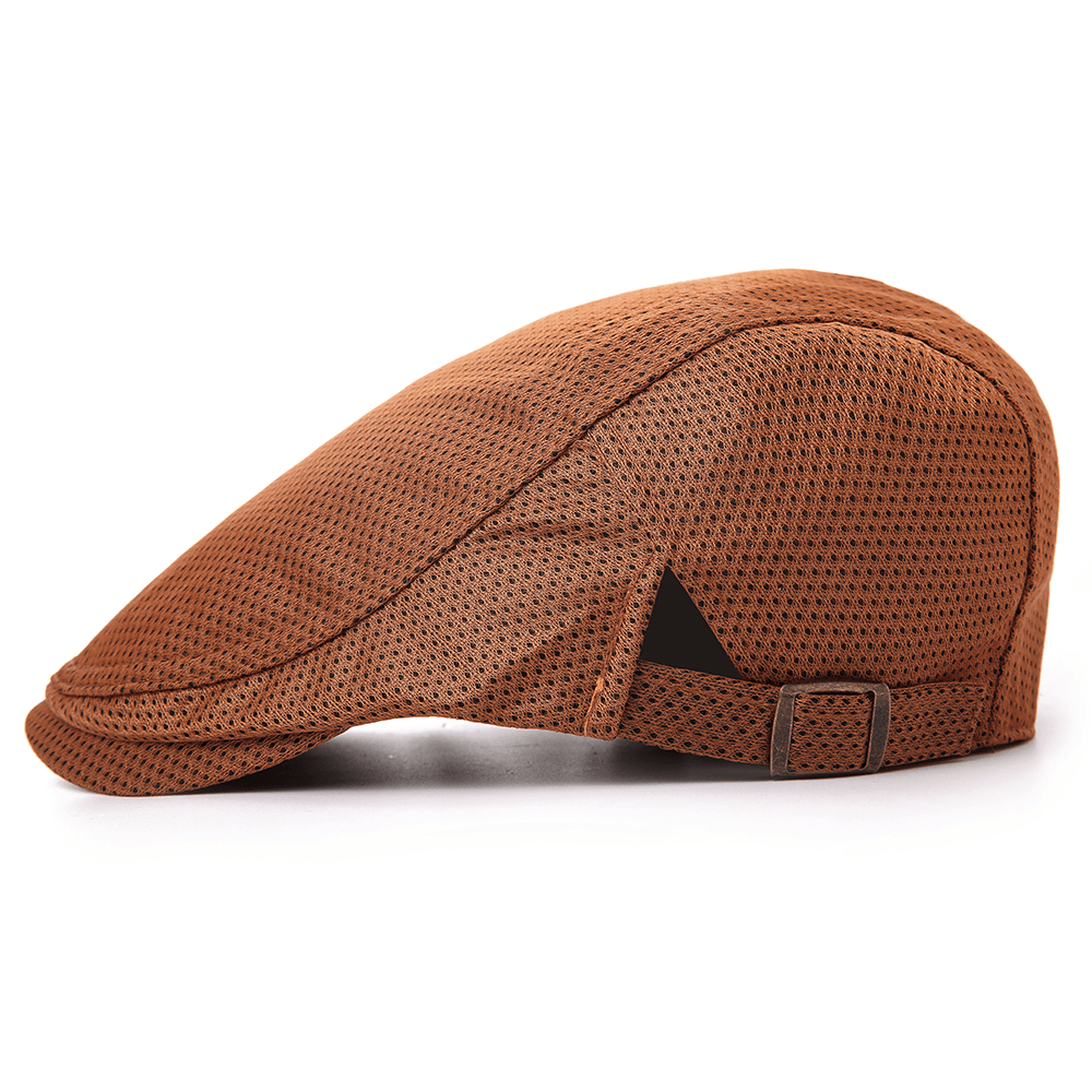 Men Polyester Mesh Breathable Beret Hat Ivy Newsboy Caps