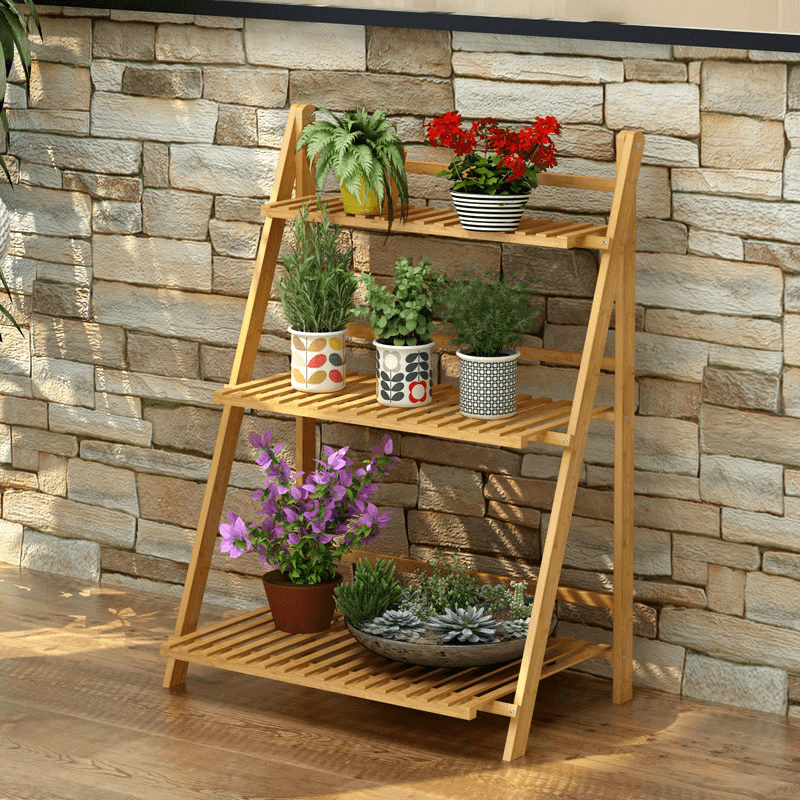 Plant Shelves Flower Stand Floor Living Room Multi-Layer Rackbalcony Folding Green Hanging Orchid Pot Plant Stand