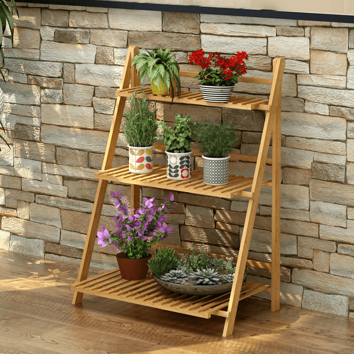 Plant Shelves Flower Stand Floor Living Room Multi-Layer Rackbalcony Folding Green Hanging Orchid Pot Plant Stand