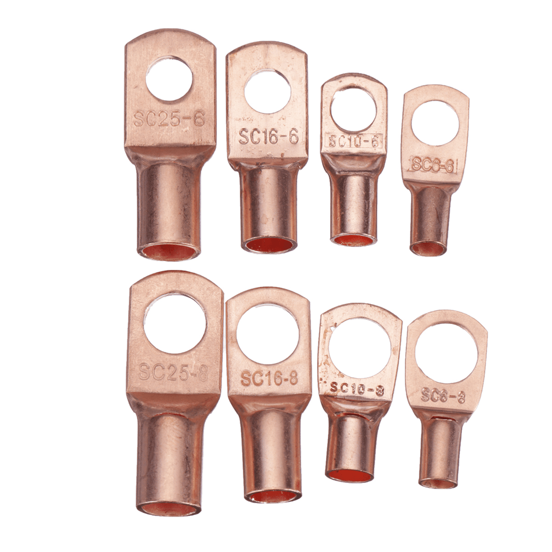 60Pcs Copper Ring Lug Terminal with Box Cable Lugs Crimp Terminals Wire Connector Terminal