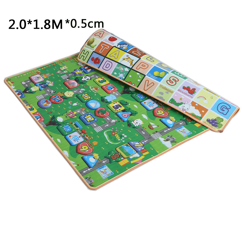 1.2/1.5/2X1.8M Waterproof Non-Slip Baby Kids Floor Play Mat Children Game Blanket Crawling Carpet Cushion Pad - MRSLM