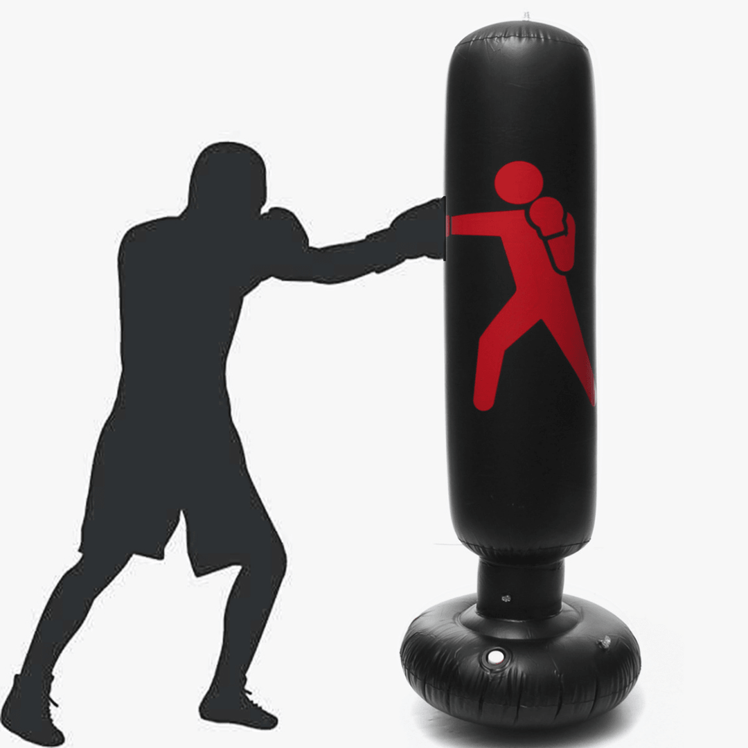 160Cm Inflatable PVC Boxing Target Boxing Punching Bag Standing Home Gym Fitness Boxing Training Tool