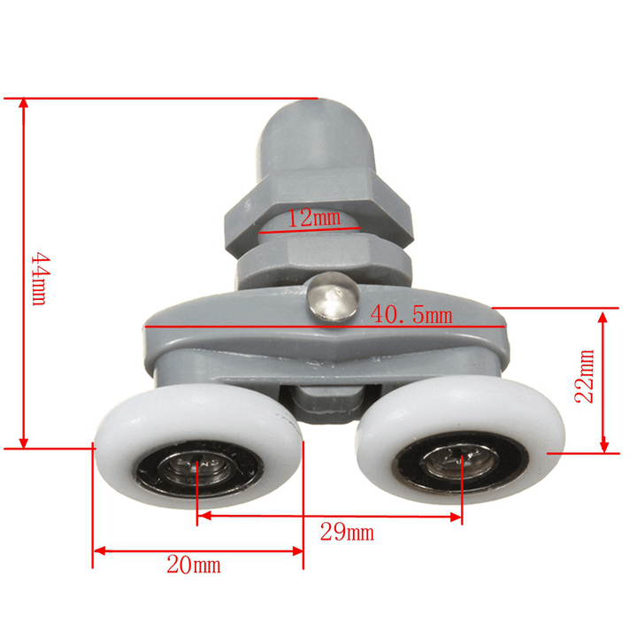 4PCS Twin Bottom Top Shower Door Rollers Pulleys Wheels Runner Slider 20Mm Shower Faucet Accessories - MRSLM