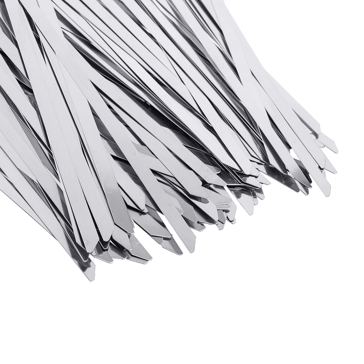 100Pcs 4.6X200Mm Stainless Steel Zip Tie Exhaust Wrap Coated Locking Cable Ties