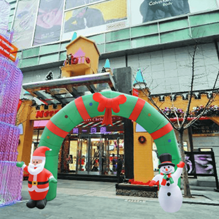 250Cm Huge Inflatable Christmas Arch Archwaysanta Snowman Indoor Outdoor Decorations