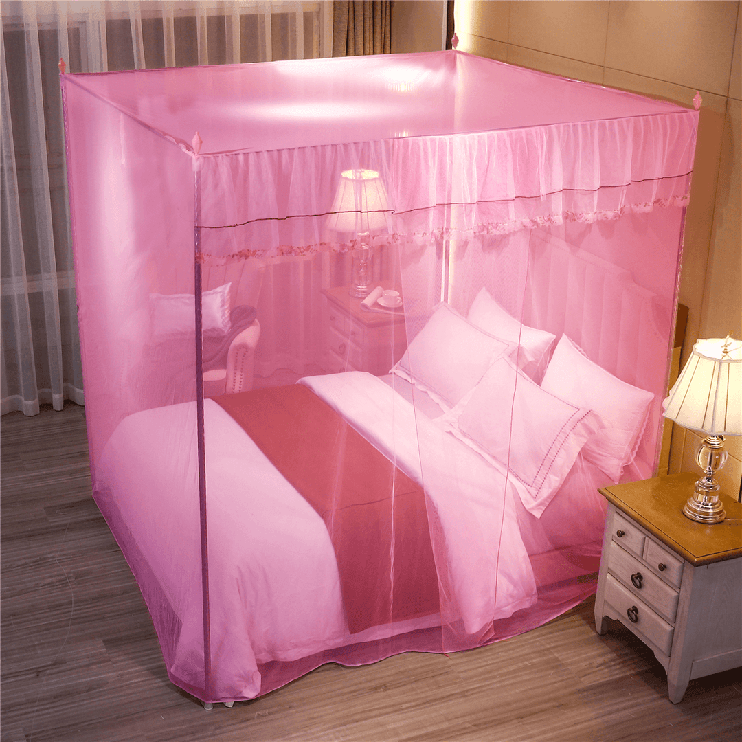 Mosquito Net 4 Corner 180*200CM Big Bed Canopy Home Bedding Lace Elegant