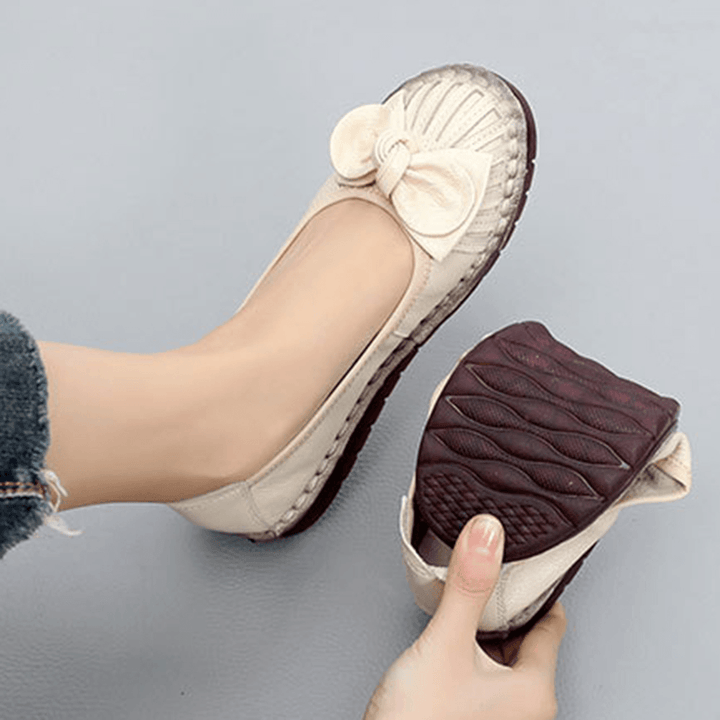 Women Bowknot Decor Comfy Non Slip Casual Loafers