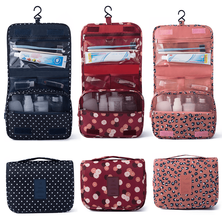 Travel Cosmetic Storage Makeup Bag Folding Hanging Wash Organizer Pouch Toiletry