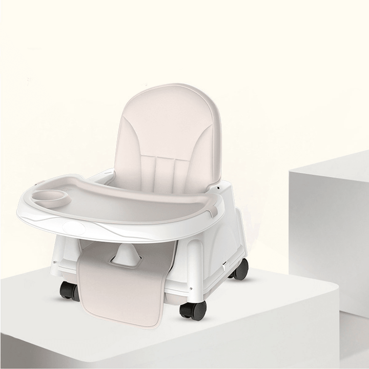 Foldable Portable Kids Baby High Chair 6 - 36 Months Wheeled Seat Cushion Small Household Childrens Chair Supplies