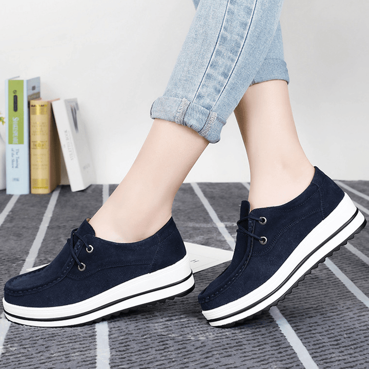 Platform Comfortable Casual Suede Loafers