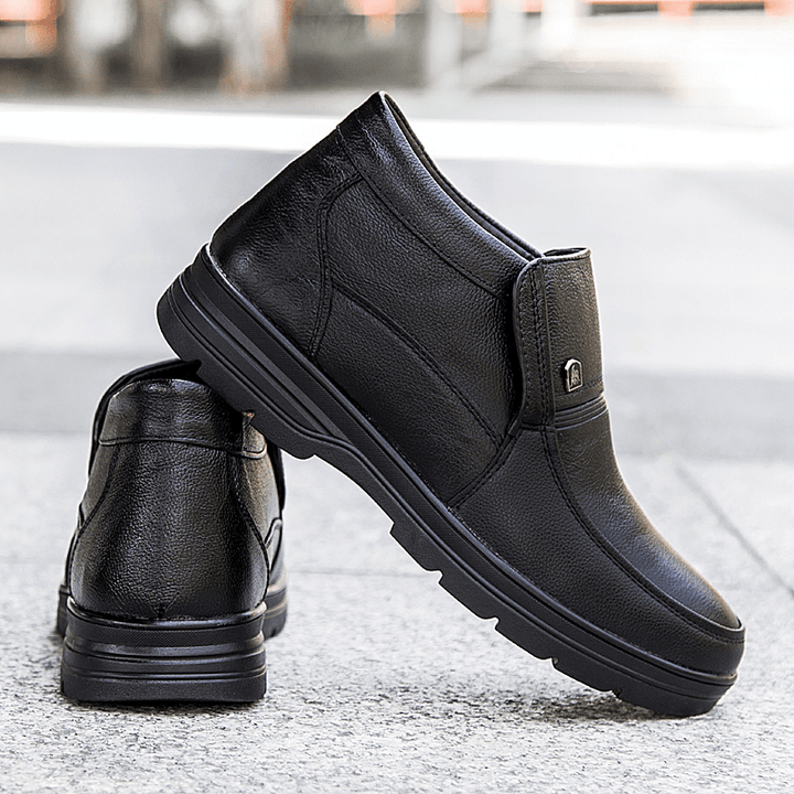 Men Comfy Waterproof Non Slip Warm Soft Business Casual Ankle Boots