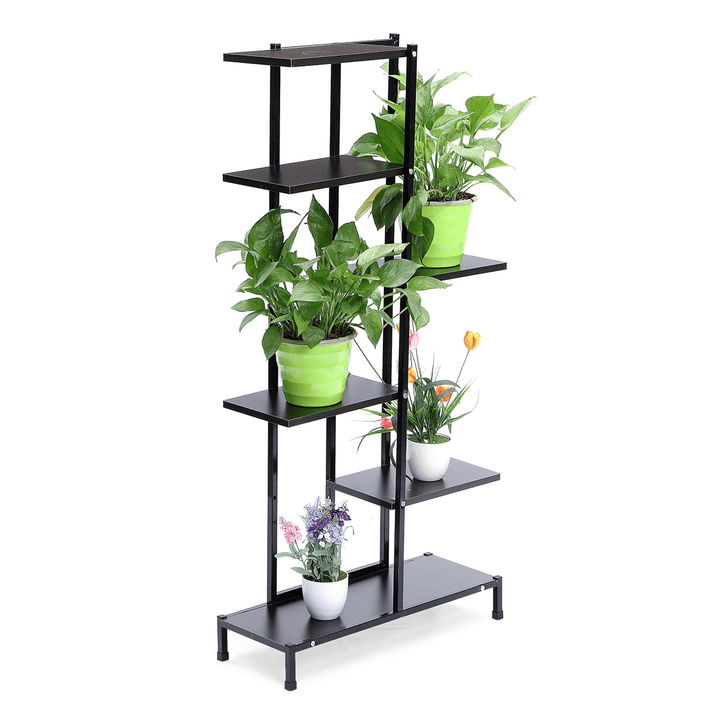 5-Tier Wood Shelf Flower Pot Plant File Stand Rack Bookshelf Indoor