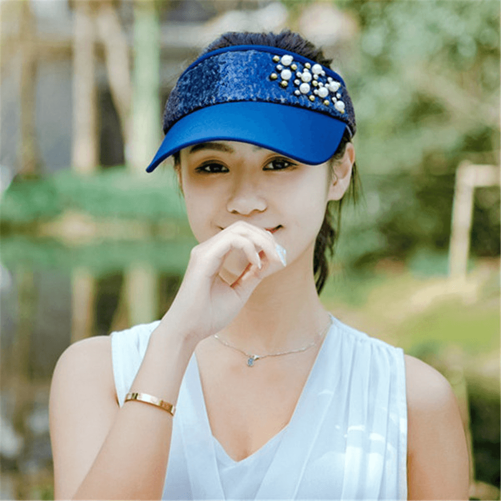 Women Summer Lace Adjustable Sunscreen Visor Sun Cap