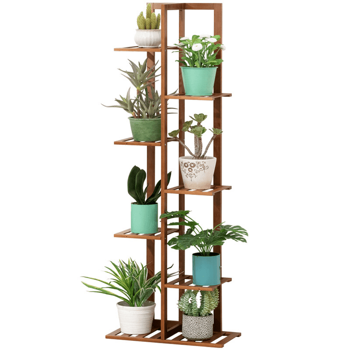 5/6/7-Tier Wooden Plant Stand Flower Pot Shelf Indoor Storage Display Rack