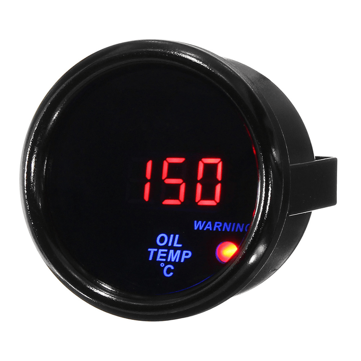 2 Inch 52Mm 20-140℃ Oil Temperature Gauge Digital LED Display Black Face Car Meter with Sensor