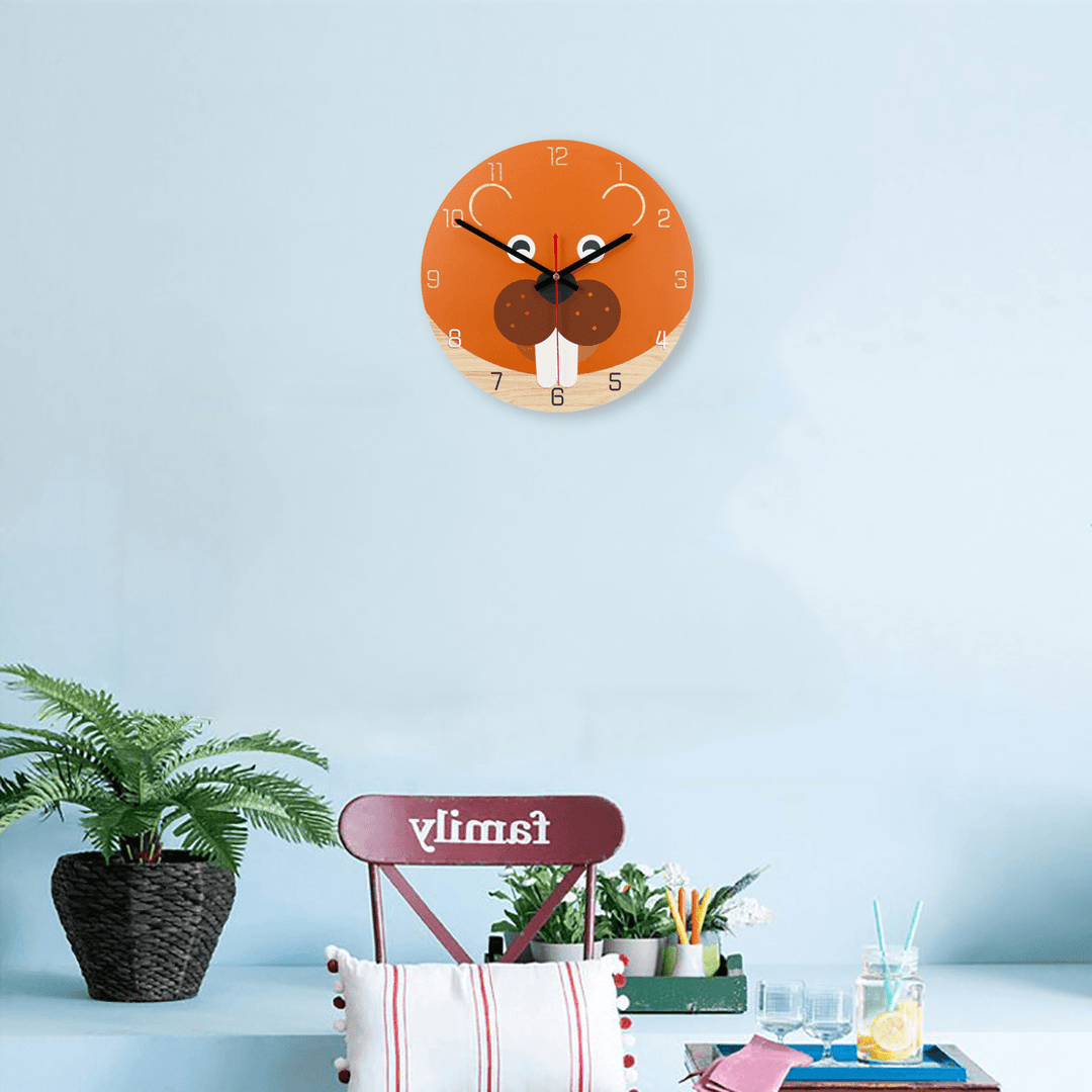 28Cm Animal Mute round Wall Clock Modern Home Living Room Kitchen Watch Decor