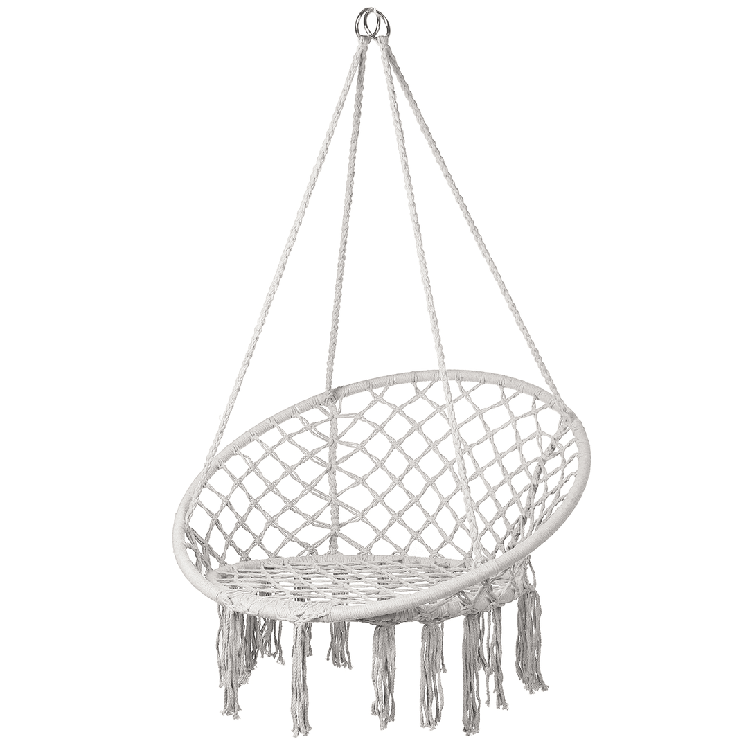 Macrame Swing Chair Kids Hanging Hammock Chair Max Load 125Kg Outdoor Indoor Garden - MRSLM