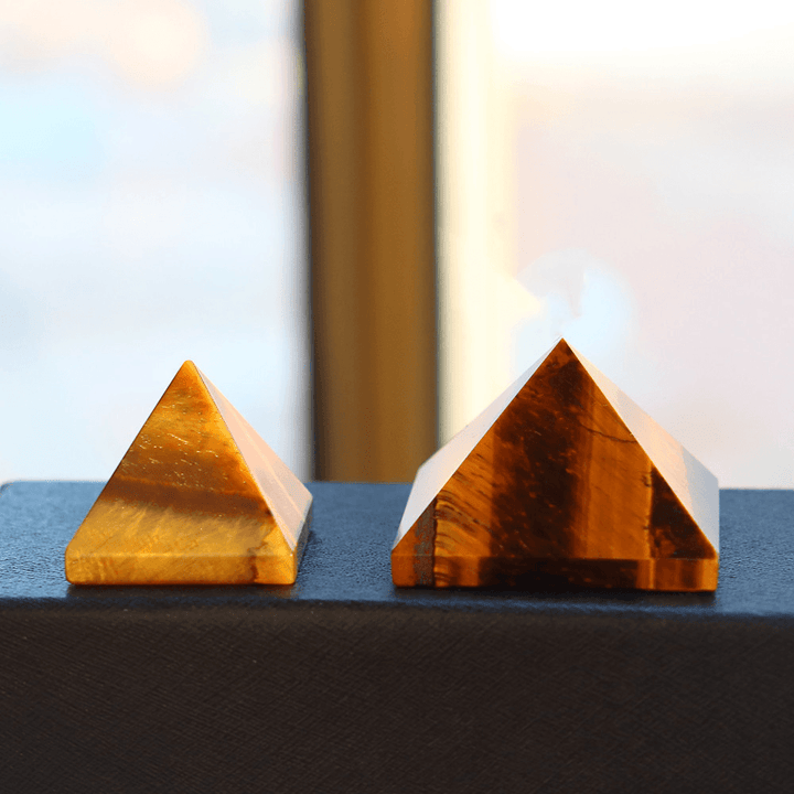 Natural Yellow Tiger Eye Stone Pyramid Decoration