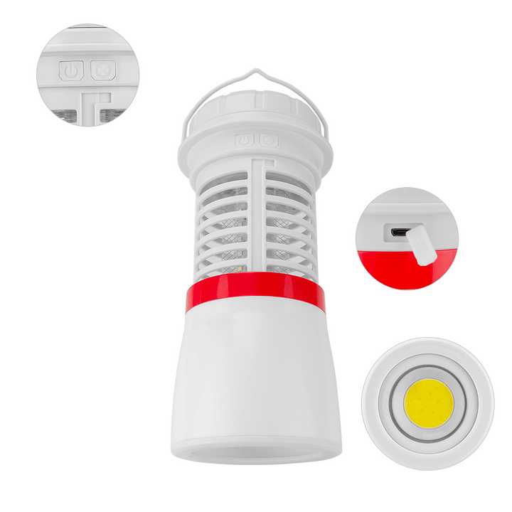 3 in 1 Electric Mosquito Killer Lamp LED Home Outdoor Mosquito Repellent Safe No Radiation Mosquito Killer Lamp Flashlight Camping Light