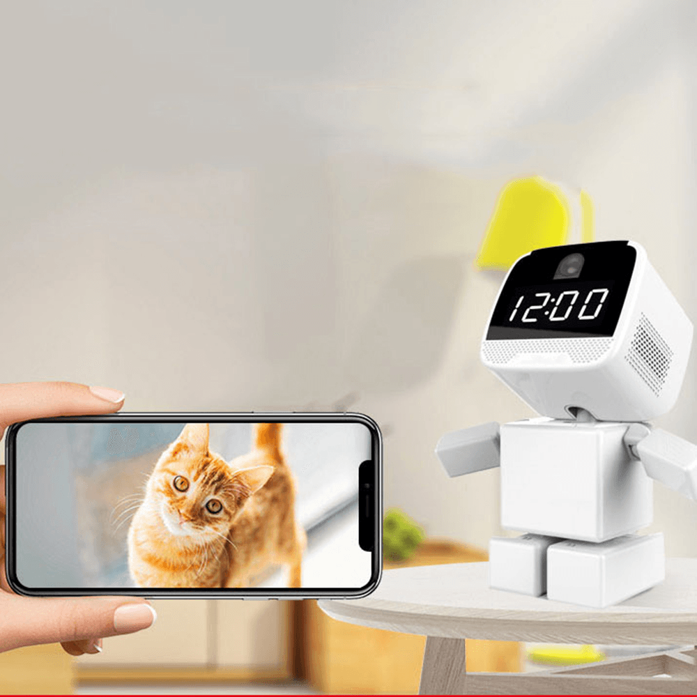 1080P Smart Monitoring Robot Wifi USB IP Camera Clock Intelligent Smart Motion Detect for Home Baby Security Surveillance Indoor Camera