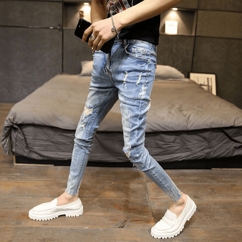 Men'S Fashion Trend Jeans Nine Points