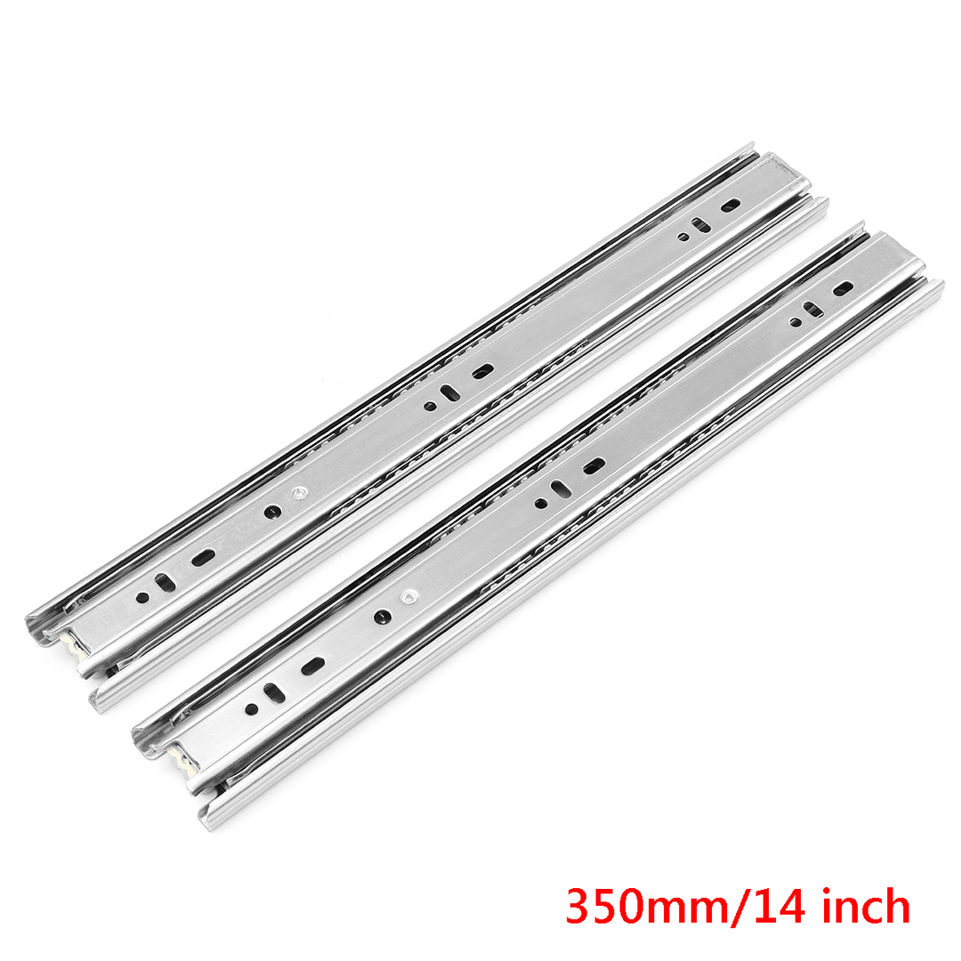 2Pcs 10-20Inch 45Mm Full Extension Close Ball Bearing Drawer Runners Slides Cabinet Guide Rail Slide - MRSLM