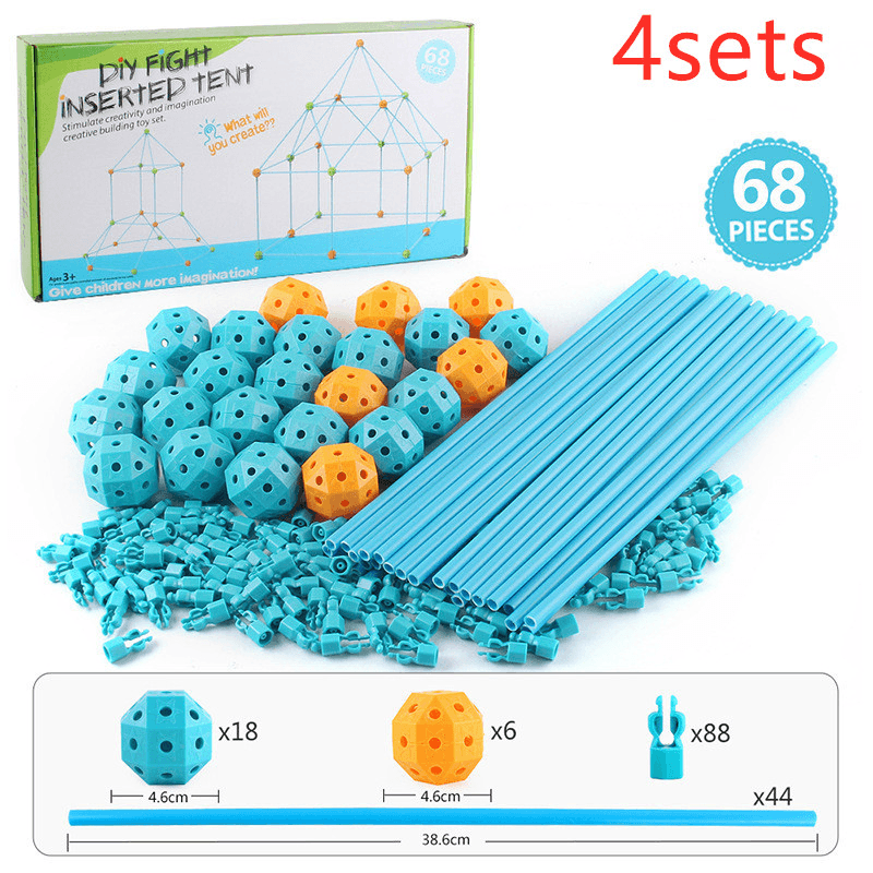 Children Building Castle Assembly Toys Diy Tent Castle Beads