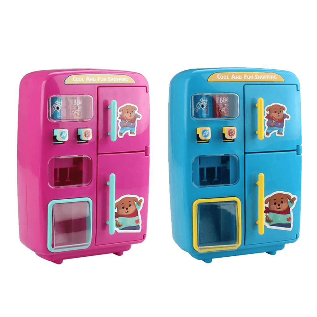 Kitchen Refrigerator Toy Fridge Playset with Play Food Set Pretend for Kids