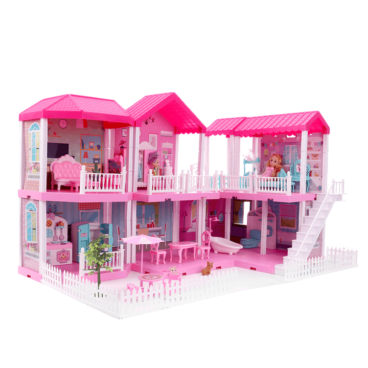 Kids Play House Toys Dollhouse Princess House 3D DIY Castle Home Girls Birthday Gifts