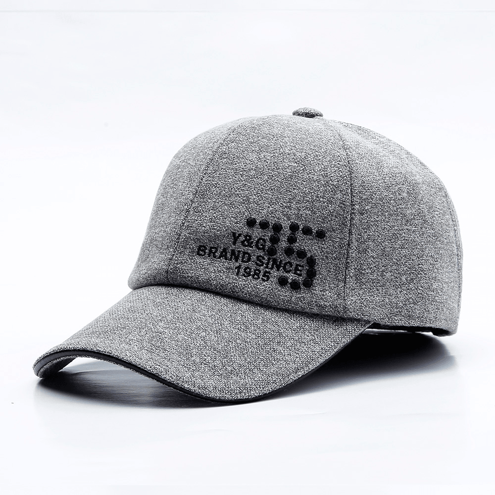 Mens Middle-Aged Cotton Letter Embroidered Baseball Cap