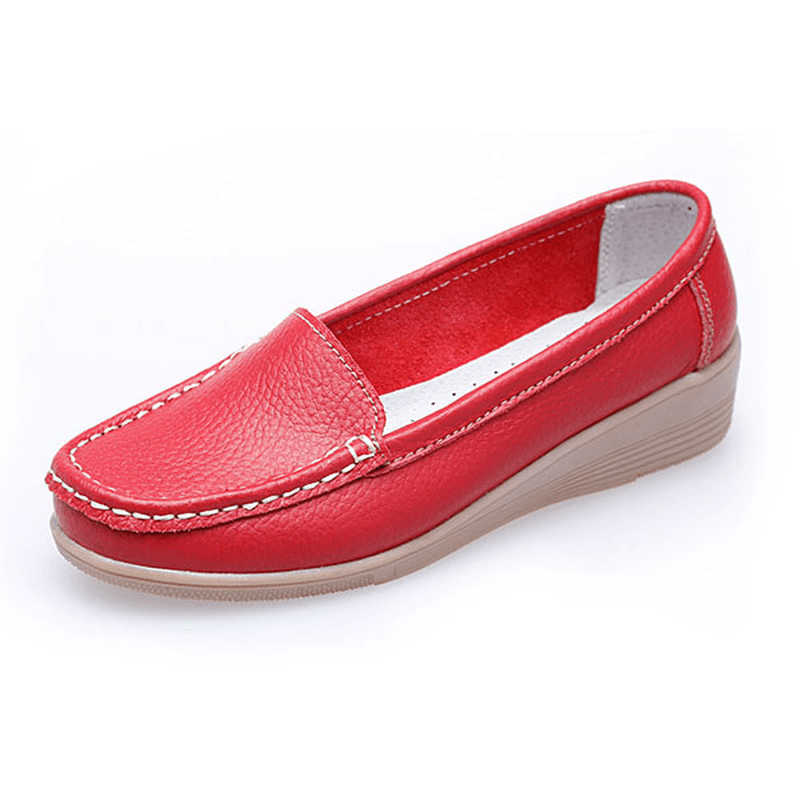 New Women Fashion Casual Breathable Comfortable Slip-On Wedge Heel Flat Shoes