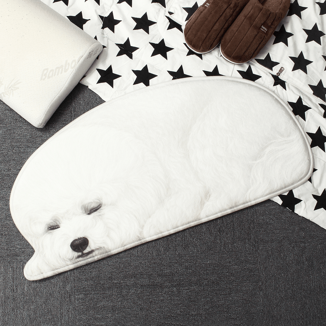 3D Cute Dog Pattern Doormat Indoor Print Door Mat Suedel Floor Rugs - MRSLM