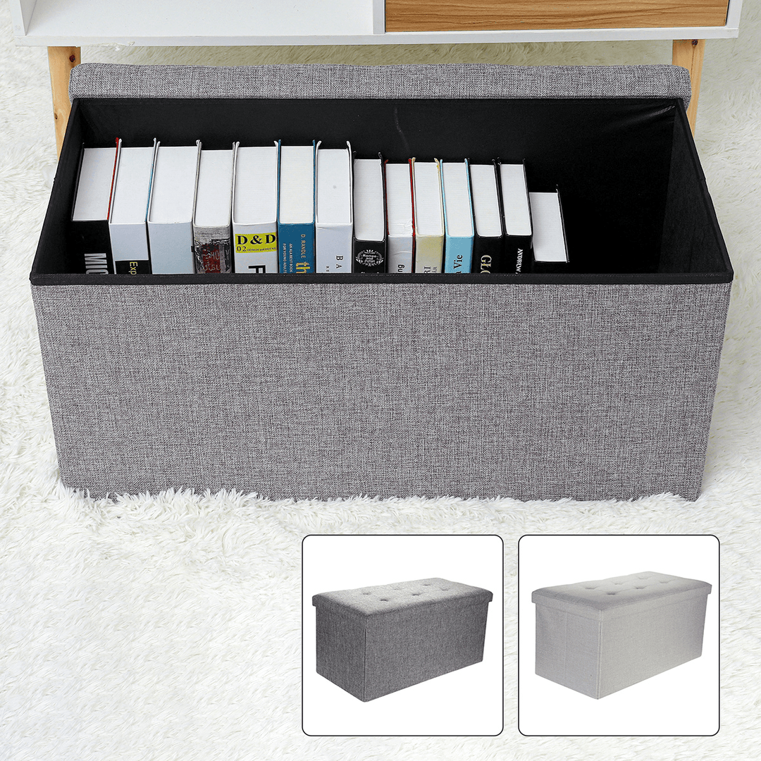 Linen Storage Ottoman Foldaway Seat Stool Bench Chest Toy Box Pouffe Bench