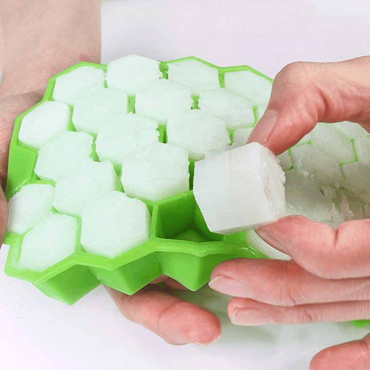 2Pcs 37 Grid Silicone Ice Tray Cube Stacable Mold Set DIY Honeycomb Shape Ice Cube Ray Mold Ice Cream Party Cold Drink Kitchen Cold Drink Tools