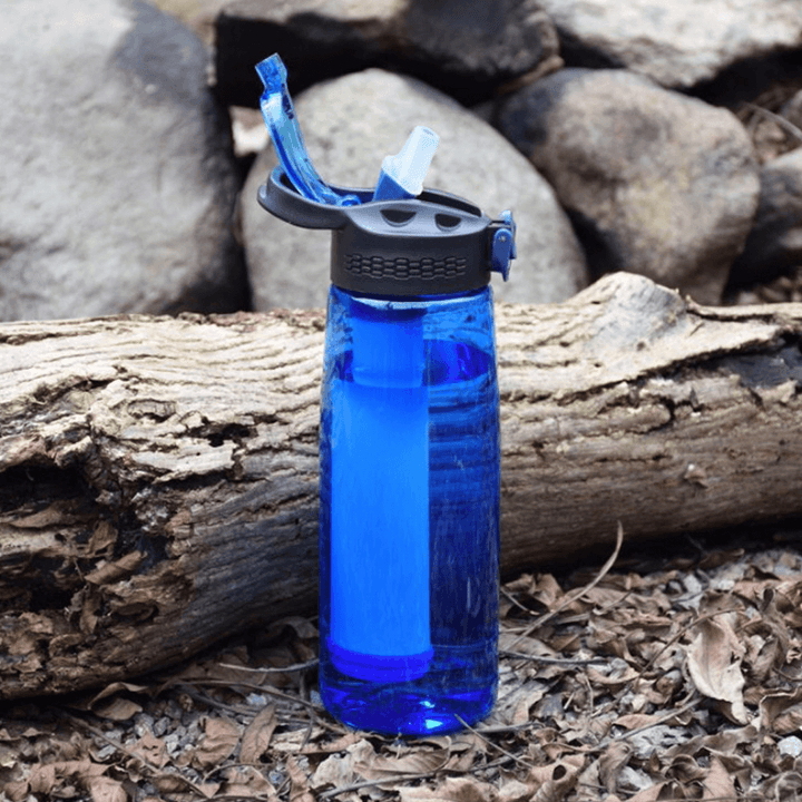 650Ml Filter Water Bottle 1500L Water Filter Capacity BPA Free Leak-Proof Filter Water Cup 250Ml/Min Clean Water Camping Hiking Travel Fishing