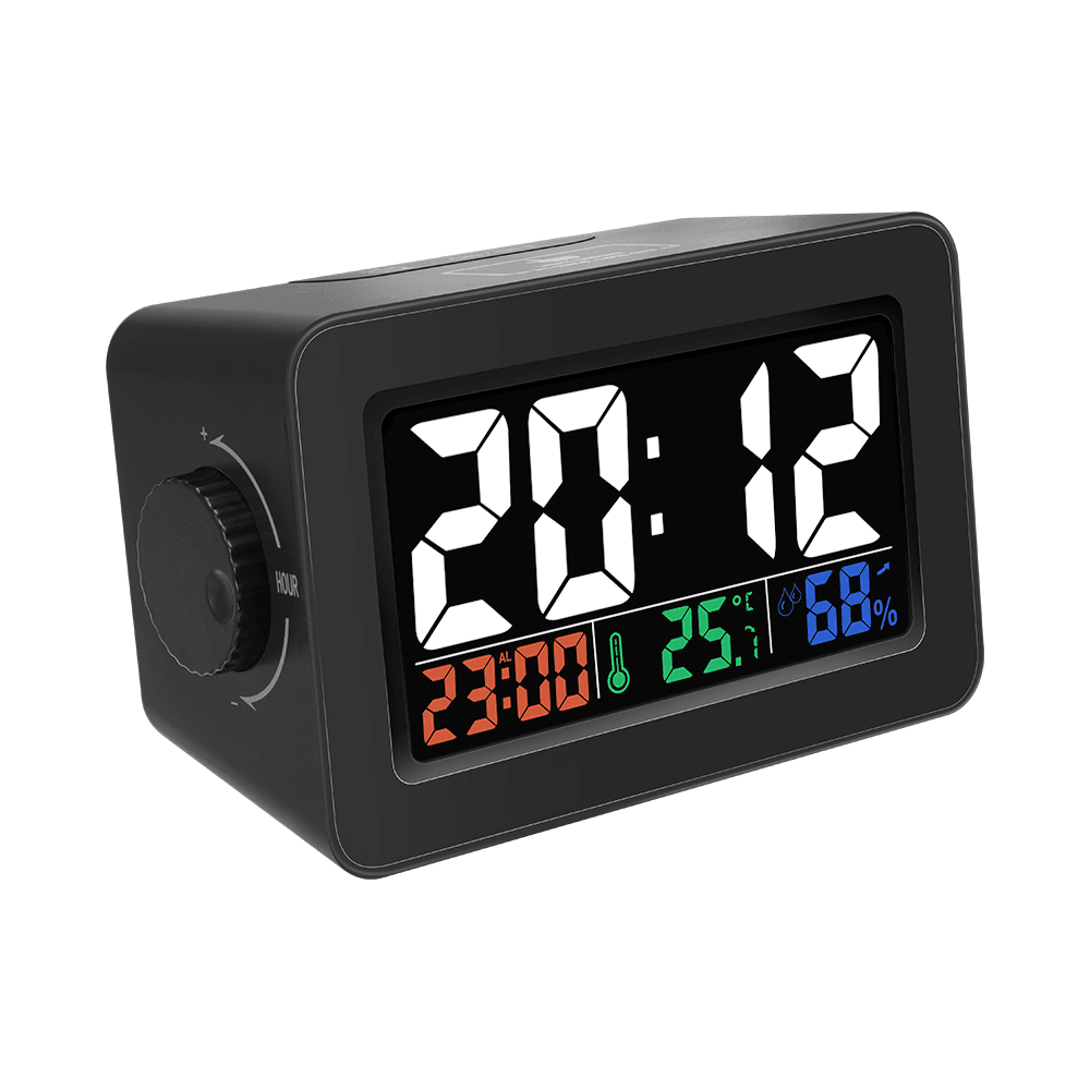 Digoo DG-C1R Brother Double Knob Simplified Alarm Clock Touch Adjust Backlight with Temperature Hu