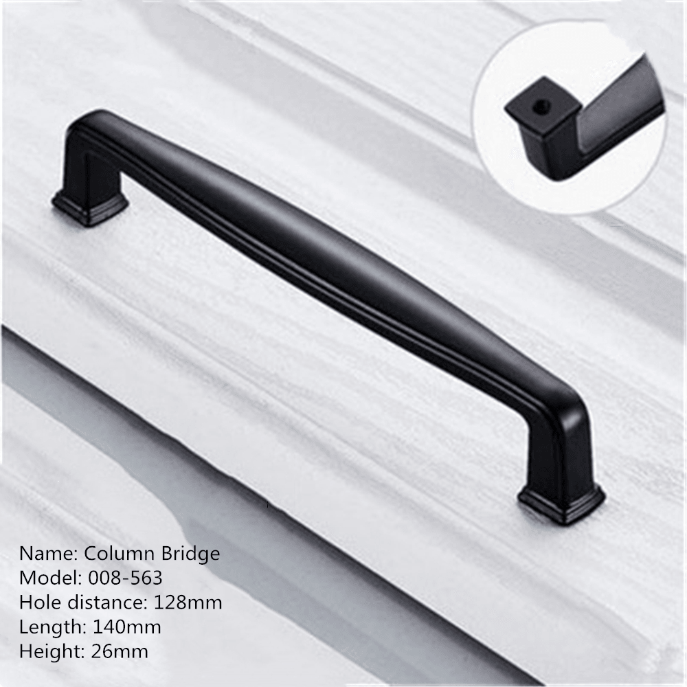 Aluminum Alloy Black Handles for Furniture Cabinet Knobs and Handles Kitchen Handles Drawer Knobs Cabinet Pulls Cupboard Handles Knobs - MRSLM