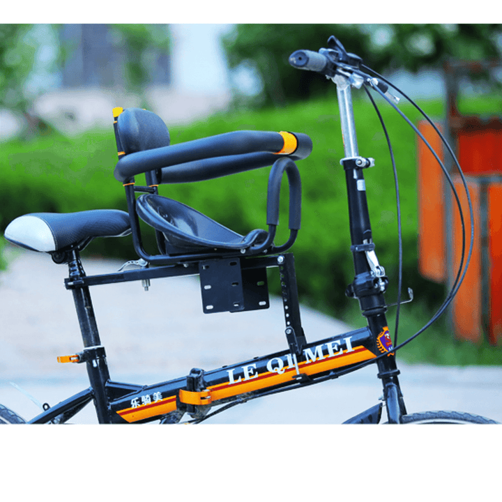 BIKIGHT Safety Child Bicycle Seat Electric Bike Front Baby Seat Kids Saddle with Foot Pedals Bicycle Pedal Straps