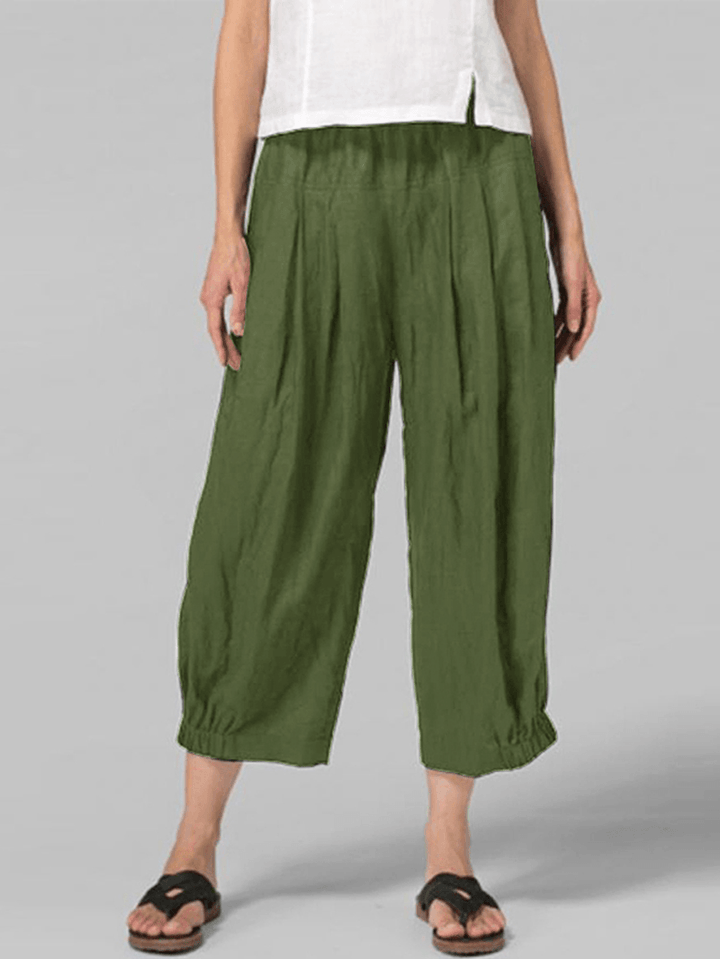 Women Elastic Waist Casual Loose Pants - MRSLM