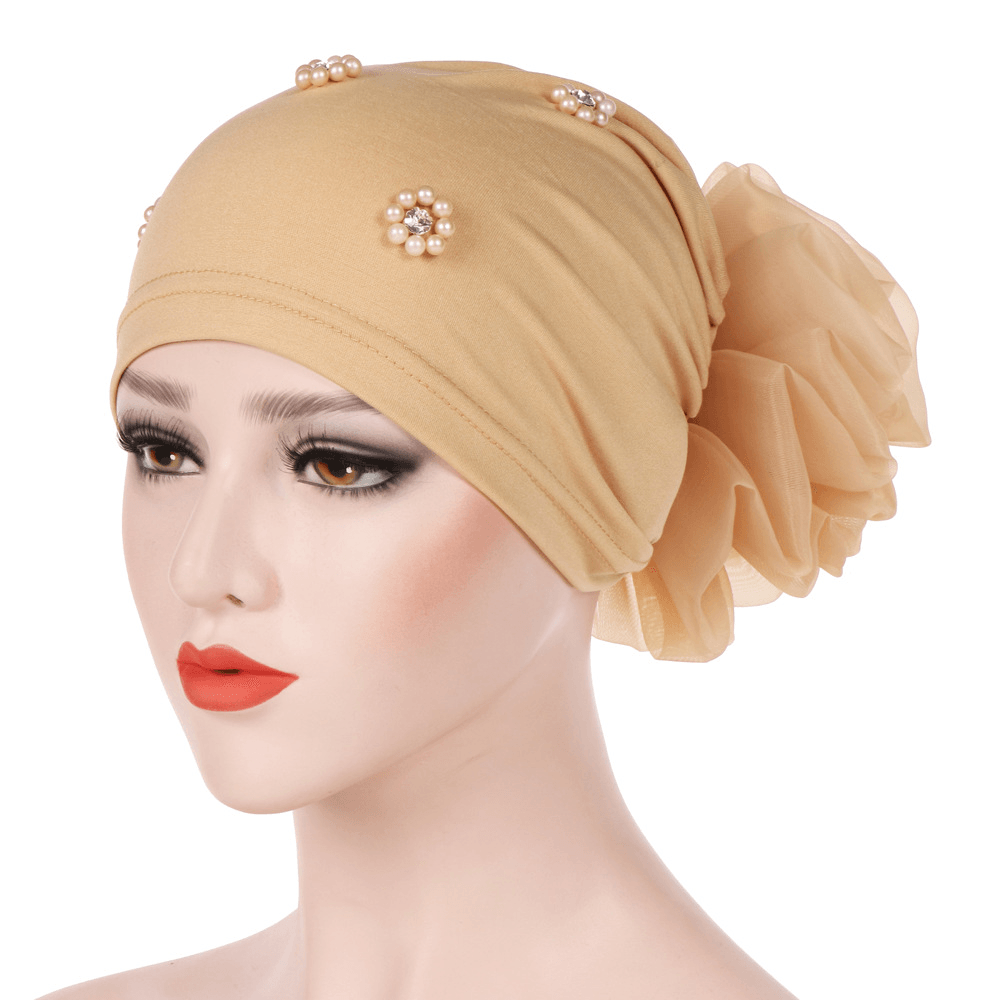 Women Winter Cotton Earmuffs Muslin Chemical Turban Cap - MRSLM