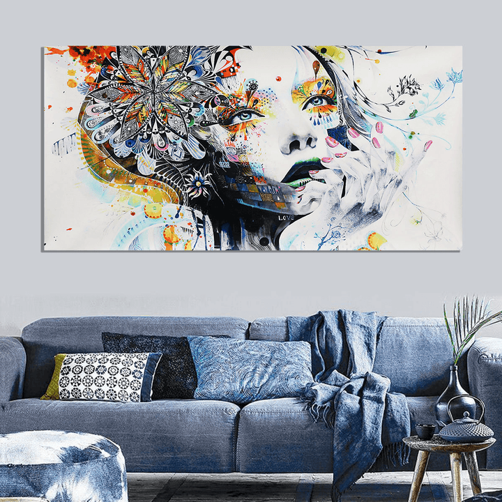 Modern Artwork Decor Girl Canvas Oil Painting Print Picture Home Wall Art Decor Unframed