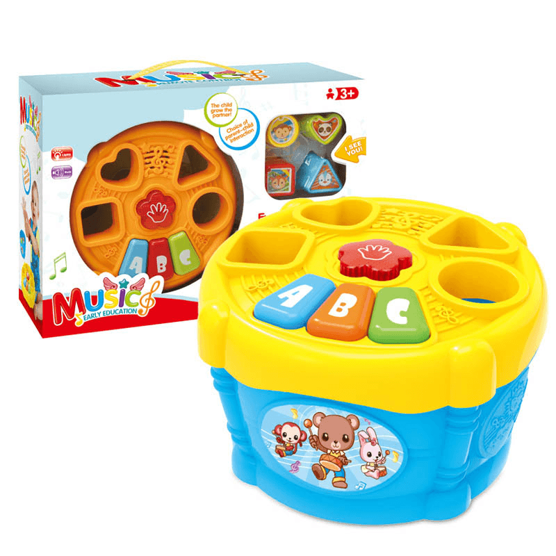 Children'S Storage Geometric Acousto-Optic Toy Drum