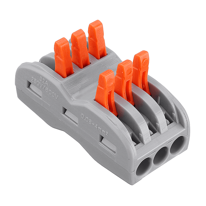 20Pcs 3Pin Wire Docking Connector Termainal Block Universal Quick Terminal Block SPL-3 Electric Cable Wire Connector Terminal 0.08-4.0Mm¬≤