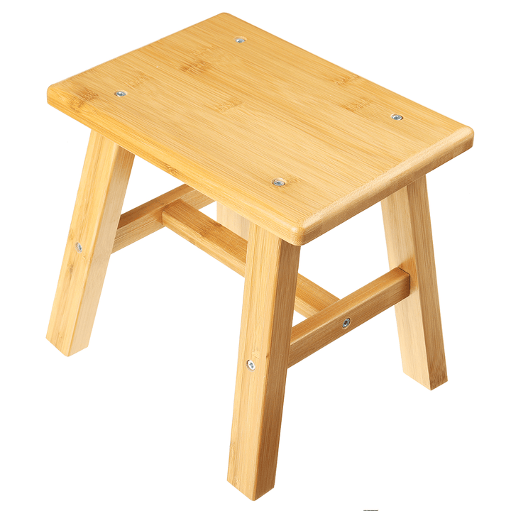 Wooden Square Stool Small Simple Children Chair Bamboo Dining Table Stool Household Bench for Home Living Room Bedroom