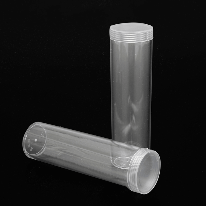 10Pcs/Set 25Mm round Clear Plastic Coin Tube Coin Holder Container for Quarter Dollar Storage Tube Screw