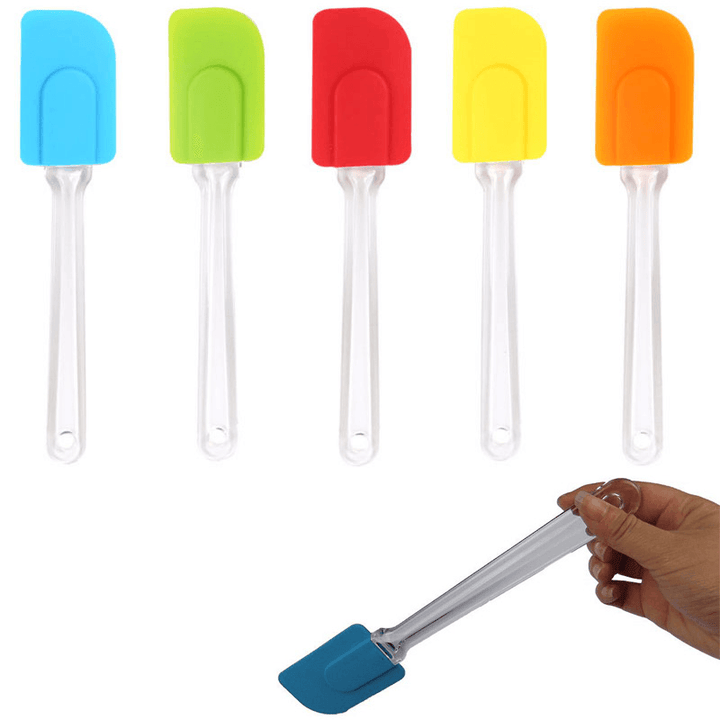 Silicone Scrapers Baking Scraper Cream Butter Handled Cake Spatula Cooking Cake Brushes Pastry Tool Food-Grade Silicone Spatula Kitchen Utensil Cream Blade Brush