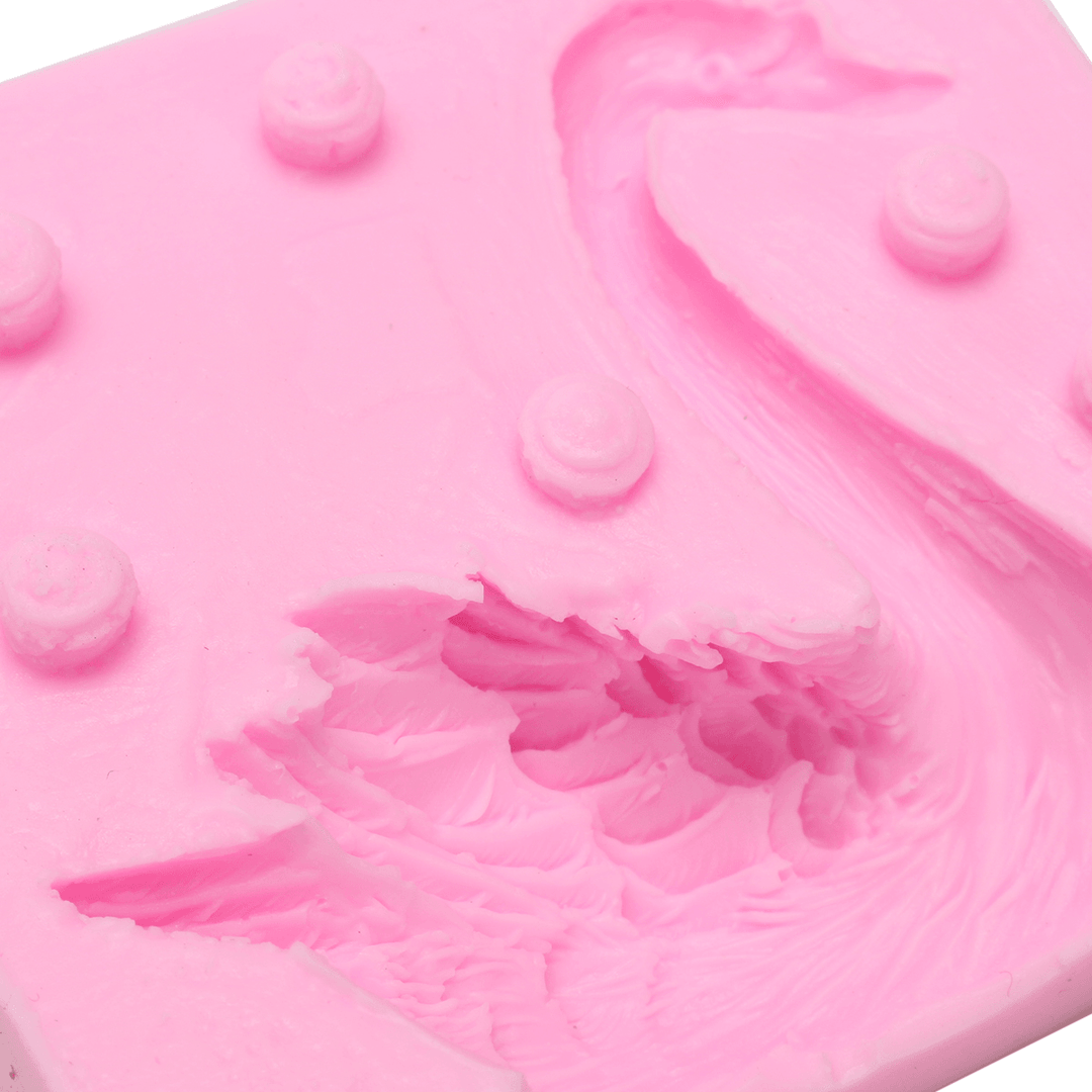 3D Beautiful Swan Fondant Silicone Mould Candle Sugar Chocolate Craft Tool